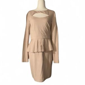 bebe bodycon peplum cut out dress